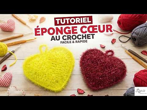 Crocheted sponge heart @AlextitiaTutoCrochet