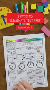 Test prep can take over our teacher worlds if we allow it to. I slowly found ways to reduce this stress in my classroom and eliminate the need for test prep. Here are two effective methods. 1️⃣ Spiral review content during math centers! I found that when I continuously reviewed standards during math centers ALL YEAR LONG, my students were way more likely to retain what I had taught them. You can do this simply by including a review game as one of your math center rotations each week. To help me 