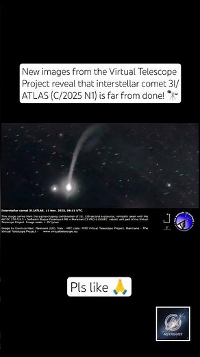 Interstellar Comet 3I/ATLAS Evolving: Tail grows dramatically post-perihelion