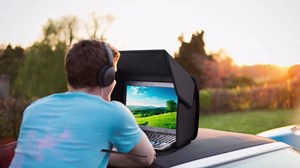 Laptop Sun Shade,Laptop Sun Shade for Working Outside,Foldable and Portable Screen Sun Glare Shield Sleeve,Outdoor Computer Cover,Privacy Protective Hood Sunshade Bag 12-14inch (Patent Pending)