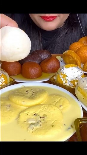 ASMR: Eating Sweets eating challenge 😋😍 rasgulla gulab jamun kala jamun different sweets Mukbang