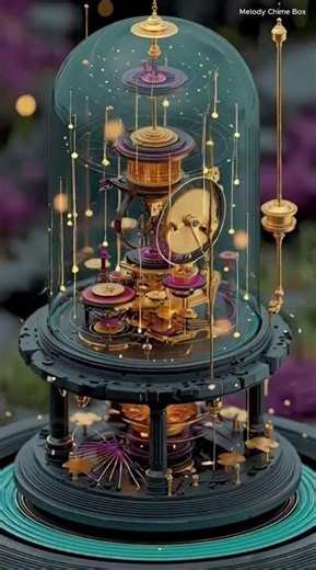 Inside a Fantasy Music Box ✨ Glowing Clockwork Chime Art #shorts