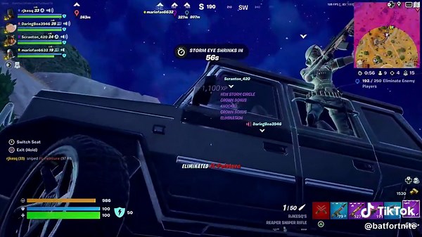 INSANE snipe while opponent flying away and I’m in a car! #fortnite #icarus #wings #fortniteclips #snipe