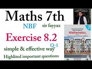 Maths class 7th | exercise 8.2 | ex 8.2 | Q-1 | NBF | unit 8 | Linear equation | Sir fayyaz