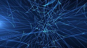 Abstract futuristic cyber world scene, sci-fi background, glowing light stripes, neon lines, digital science background 4K animation, seamless loop, virtual reality concept