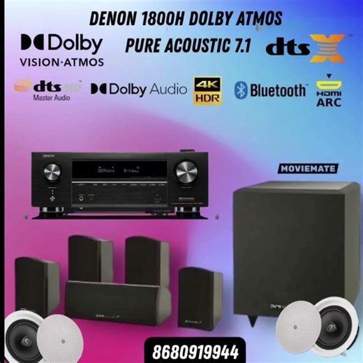 🔥 Budget-la Dolby Atmos Setup 💯 | Denon AVR-X1800H with Pure acoustic 7.1 Package 🔊