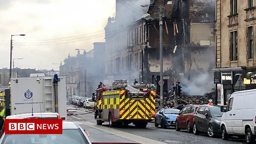 Tenement building collapses after minimarket fire in Glasgow