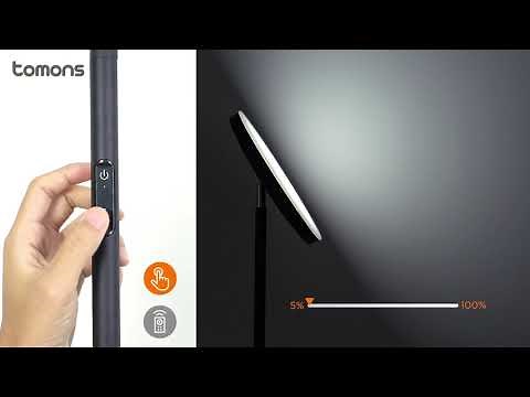 Tomons Stehlampe LED Dimmbar, Deckenfluter mit Fernbedienung, Stufenlose Farbtemperatur, LP03004