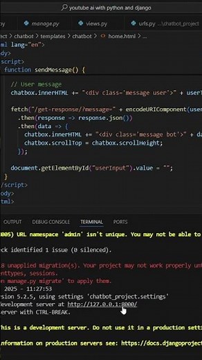 AI with Python and Django | Build AI Chatboat #programming #pythonanddjangofullstackwebdeveloper