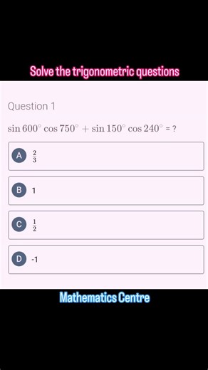 Solve the trigonometric questions #ssccgl | Mathematics Centre | Facebook