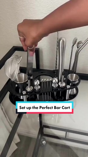 Set up my new bar cart from Wayfair with me 🍸 #wayfair #barcart