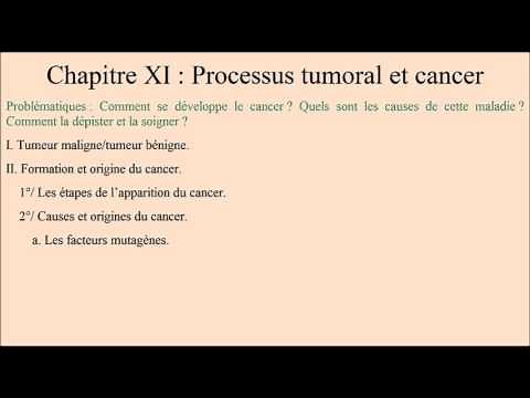 Chapitre X : Processus tumoral et cancer.
