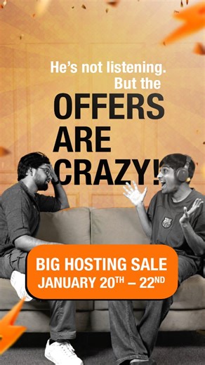 BigRock India on Instagram: "POV: He’s on EarPods but still pitching the biggest sale of the year 👀 Big Hosting Sale is live! Up to 75% off on Linux Web Hosting Up to 75% off on VPS Hosting Up to 55% off on Cloud Hosting Up to 50% off on Dedicated Servers Only from Jan 20th to 22nd. Don’t miss it. Link in bio. [BigRock, BigRock India, Web Hosting Sale, Linux Web Hosting, VPS Hosting, Cloud Hosting, Dedicated Servers, Hosting For Startups, Affordable Hosting Plans, Limited Time Offer, Discounts,