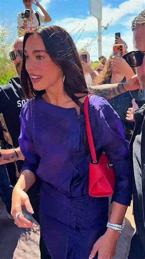 Dua Lipa happily walking with security in the crowd. #dualipa #crowd #shorts