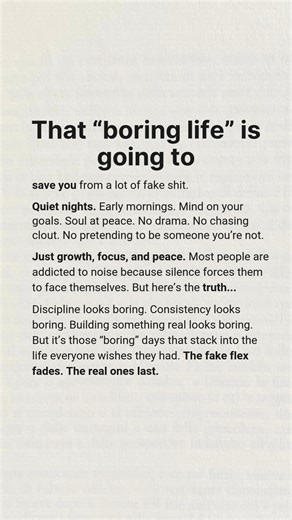 Mindset | Motivation | Discipline on Instagram: "Follow @Winner.Spirit for more content like this.🔥 Let them chase the hype. Let them live for the weekend. While they’re distracted by noise, you’re building quietly. Early mornings. Consistent reps. Late nights sharpening your craft. That’s not boring. That’s the price of a life most people never earn. Stay focused. The real ones always last."