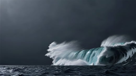 Wave, Ocean, Tsunami. Free Stock Video