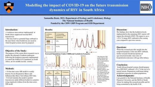Samantha Bents '22, Modelling the Impact of COVID-19 on the Future Transmission Dynamics of RSV in South Africa