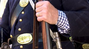 close up of Union Solders and weapons United States Civil War
