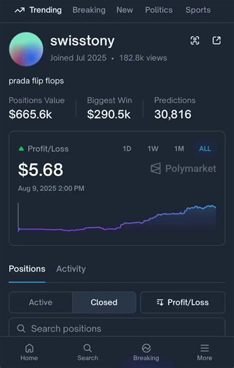 There’s a trader who basically turned Polymarket into a money-printing machine.No joke. His results are insane: started with $5 and scaled it to $3.7M.No insider access. No connections to Trump or Musk. Just a coder with a script.Profile: https://t.co/GTcjSDwQoGCopytrade: https://t.co/IPY41UFgnZI broke down his setup and was shocked.No massive databases.No overengineered infrastructure.Nothing “rocket science”.Spent 5 hours reverse engineering his strategy.Core logic:Farming “NO” bets1. Farming