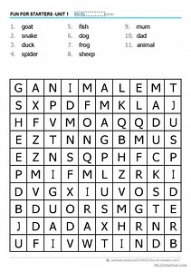 FUN FOR STARTERS UNIT 1