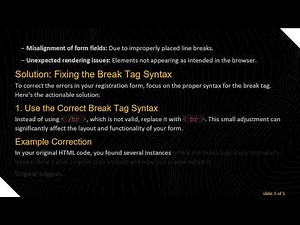 How to Fix Your HTML5 Registration Form Errors: Common Mistakes and Solutions