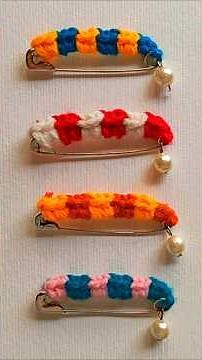 DIY Crochet Safety Pin Brooch 😍