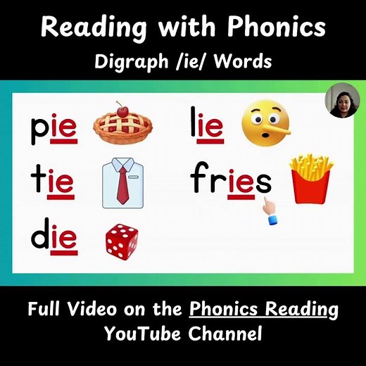 Digraph /ie /Words Long 'i' Sound | Reading Practice with Phonics ‪@phonics_reading‬