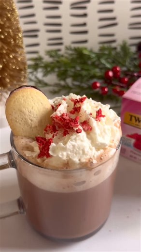 Twinings USA on Instagram: "❤️ Pomegranate & Raspberry Hot Cocoa ❤️This might just be the most decadent combo yet 🤩 If you love chocolate covered berries, then you’ll love this hot cocoa recipe made with our Pomegranate & Raspberry herbal blend ✨ INGREDIENTS: -1 tea bag of Twinings Pomegranate & Raspberry -4 oz boiling water -4-6 oz hot milk -1 serving of hot cocoa mix -Whipped cream, crushed freeze dried berries, and a raspberry chocolate cookie (for garnish) DIRECTIONS: 1️⃣ Brew Twinings Pome