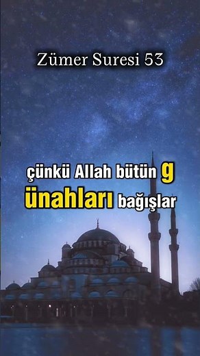Zümer Suresi 53. ayet Türkçe anlamı. #kuran #amin #kelimeitevhid