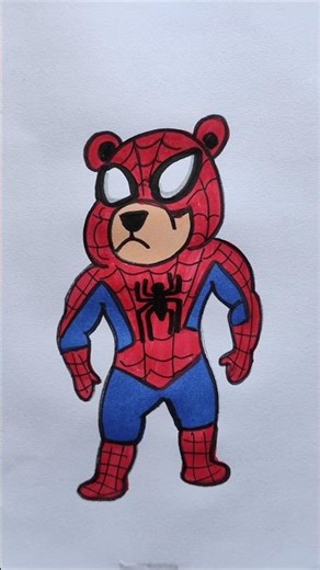 How to draw Bear spider man #spiderman #drawing #art #howtodraw #spiderman4 #shorts #coloring