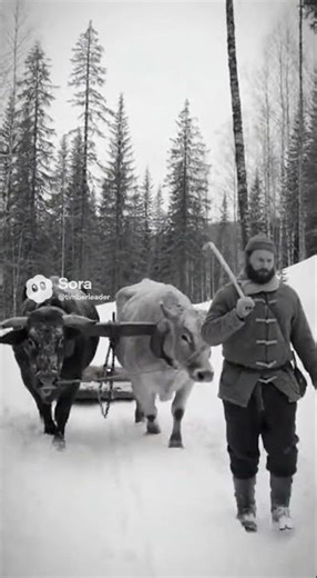 Oxen logger in 1825. #loggerlife #logginglife #oxenlogging #logginghistory #diamondtimbershorts