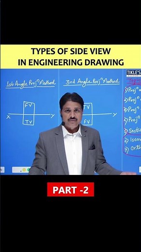 TYPES OF SIDE VIEW IN ENGINEERING DRAWING (PART 2) #shorts #tiklesacademy #youtubeshorts