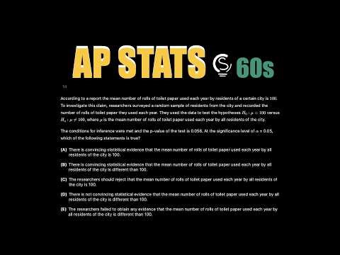 2025 AP Statistics MCQ 14 in 60s ⏱️ | Hypothesis Testing