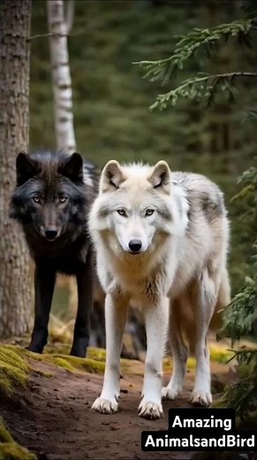 Majestic Black and White Wolf Duo: Rare Footage of Wolves Walking Side by Side!
