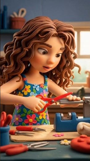 How to sharpening a scissor #cartoon #animation #scissors #shorts #ai #DreamScreenAI