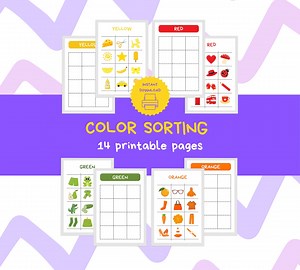 Color Sorting Game Included 7 Colors and 14 Pages, Color Matching Activities, Colors Learning, Learning Binder - Etsy Australia
