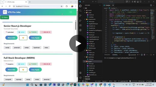 #reactjs #javascript #webdevelopment #jobportal #frontenddeveloper #codingproject #reactdeveloper #innomaticsresearchlabs #html #css #mernstack | M.V.T Ganesh