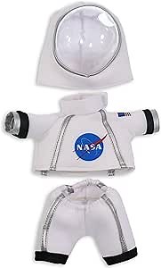 DolliBu Astronaut Dress Up Set for Teddy Bear Plush Toy - Astronaut Stuffed Animal Costume Outfit with Jacket, Helmet with Holes, and Pants, Create NASA Space Toys for Kids with Dress Up Set - Small