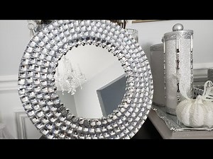 Dollar Tree DIY Charger Plate Mirror with Crystals | Glam Home Decor | Dollar Tree DIY