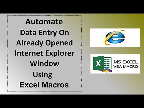How to automate already opened Internet Explorer using excel macros