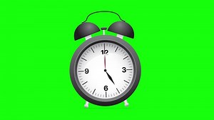 alarm clock ringing animation on green screen