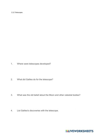2.11 Telescopes interactive worksheet