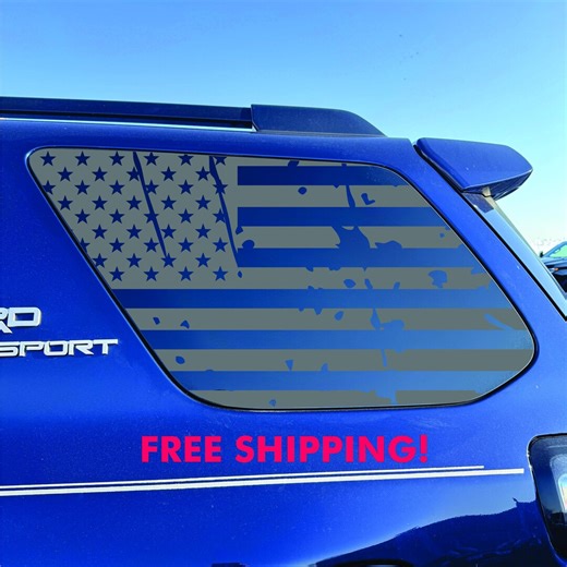 Toyota 4runner Window Decal - 2014-2024 - Matte Black Sticker - Distressed US Flag - Etsy