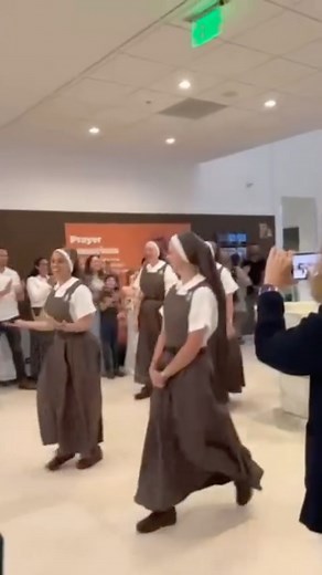 Mother Adela, Foundress SCTJM | 5 newly professed sisters entering back into the Church after being vested with their new habit! | Instagram