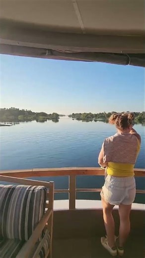 Gazing at the Sunrise, Zambezi River, Sunway Safaris from Sunway S. 🌅