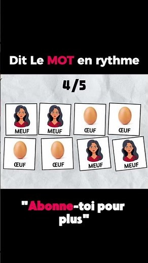 Dis le mot en rythme. 3 NIVEAUX FACILES (Version Français)
