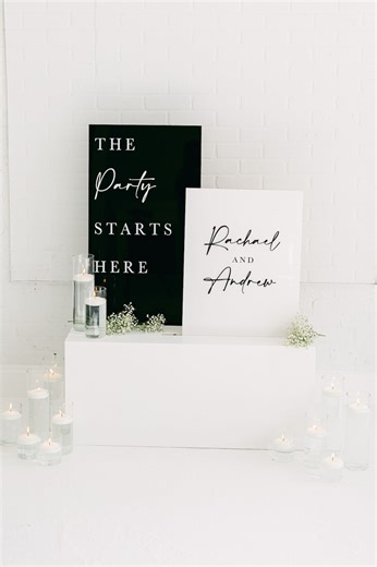 Black and White Welcome Signs With Raised Text | Extra Large Stacked Acrylic Signs | Custom Modern Wedding Signage | 3D Pop Out Text - Etsy
