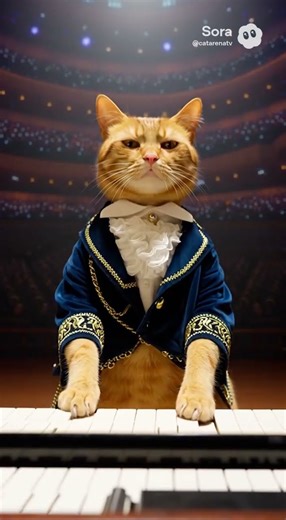 Orange Cat Performs the Interstellar Theme!