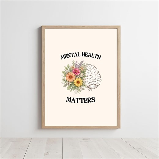 Mental Health Matter Print, Therapy Office Decor | School Psychologist | Psychology Gifts (digital Download) - Etsy