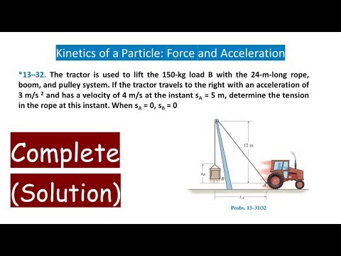 *13–32. The tractor is used to lift the 150-kg load B with the 24-m-long rope, boom